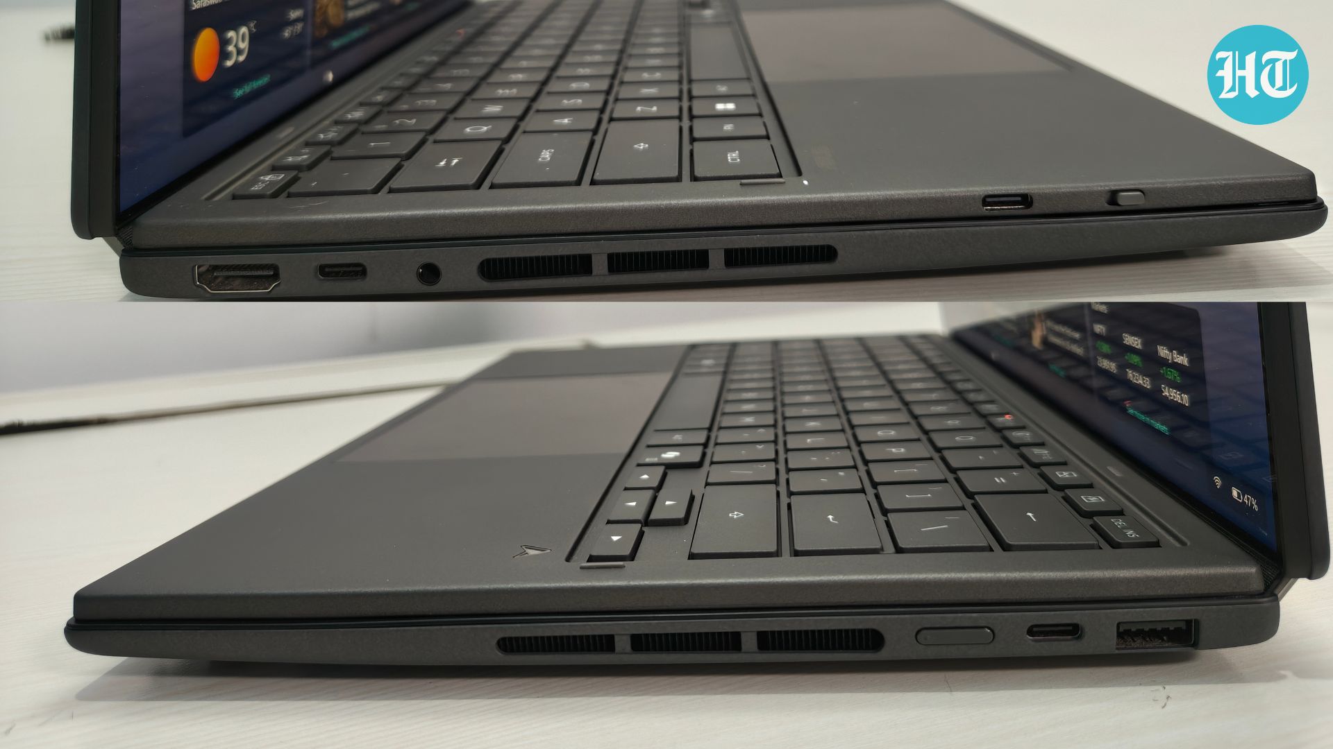 The Asus Zenbook Duo is equipped with a wide range of modern ports. (Ijaj Khan -HT) The Asus Zenbook Duo is equipped with a wide range of modern ports. (Ijaj Khan -HT)