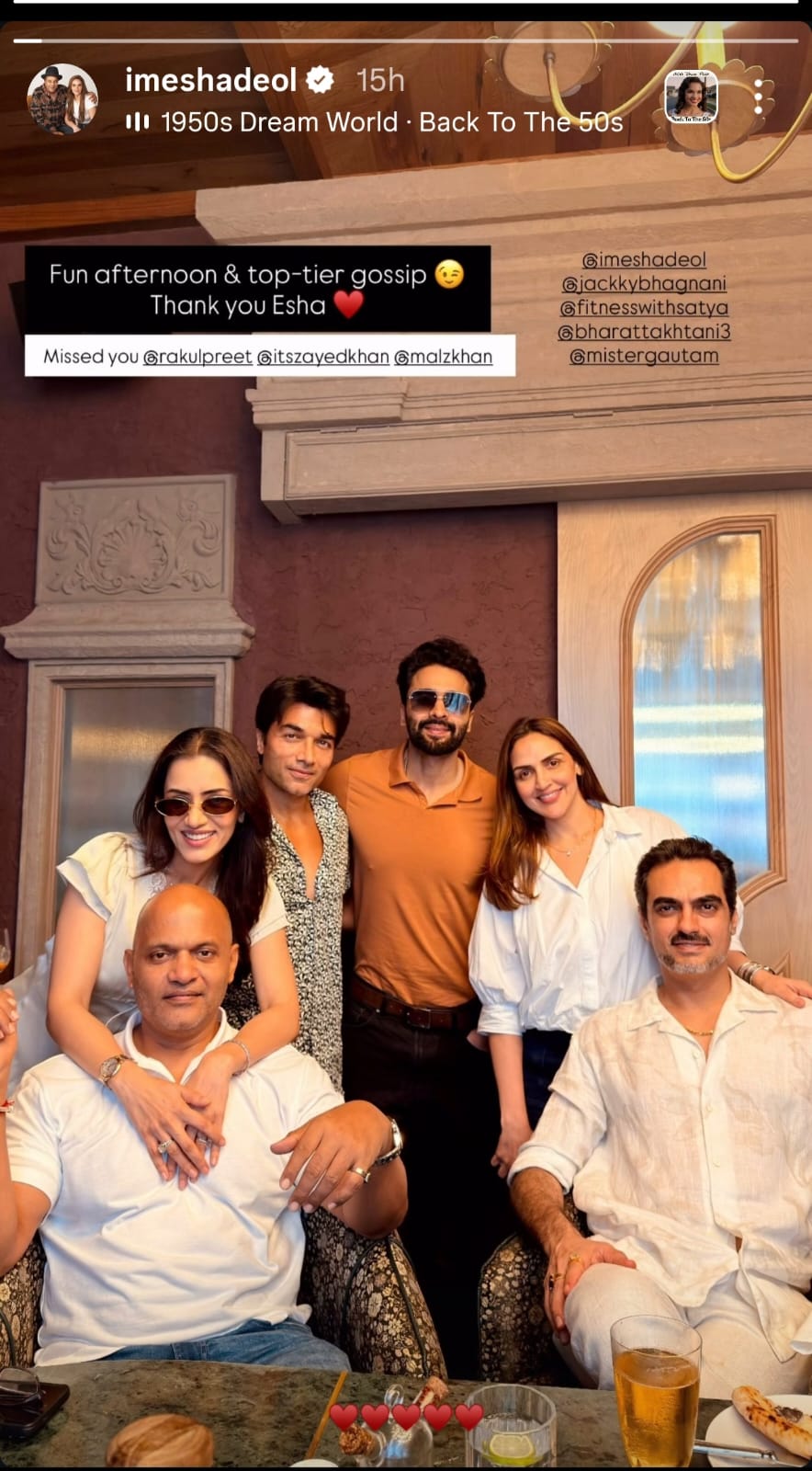 Esha Deol's fun get-together with ex-husband Bharat Takhtani and friends.