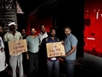 After loading, the parcel van was attached to train number 19028, Jammu Tawi–Bandra Terminus Vivek Express. (HT Photo)