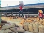 Even after protests by farmer unions and opposition parties against the new rules introduced during the recently concluded wheat procurement, Haryana agriculture and farmers welfare minister Shyam Singh Rana on Monday said that the change in issuing of gate passes and other rules will continue during the upcoming paddy purchase. (File Photo)
