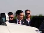 United States Secretary of State Marco Rubio prepares to board his plane at Jaipur International Airport in Jaipur, India, Tuesday, May 26, 2026. 