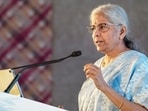 Mumbai: Union Finance Minister Nirmala Sitharaman addresses the 37th Foundation Day event of the Small Industries Development Bank of India (SIDBI), in Mumbai.