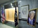 A portrait of Trump is displayed in the lobby of the the Walter Reed National Military Medical Center after Trump arrived at the facility May 26, 2026 in Washington, DC. A portrait of Trump is displayed in the lobby of the the Walter Reed National Military Medical Center after Trump arrived at the facility May 26, 2026 in Washington, DC.