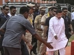 West Bengal Chief Minister Suvendu Adhikari arrives for an administrative coordination meeting, in Kalyani. (PTI)