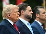 President Donald Trump, Vice President JD Vance and Defense Secretary Pete Hegseth in Arlington, Va., May 25.