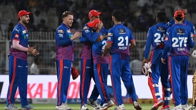 Delhi Capitals (DC) players celebrate te win against Kolkata Knight Riders (KKR) in IPL match at Eden Gardens in Kolkata (Hindustan Times) Delhi Capitals (DC) players celebrate te win against Kolkata Knight Riders (KKR) in IPL match at Eden Gardens in Kolkata (Hindustan Times)