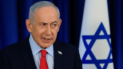 Israeli Prime Minister Benjamin Netanyahu speaks during a press conference, amid the US-Israel conflict with Iran, in Jerusalem. (REUTERS)