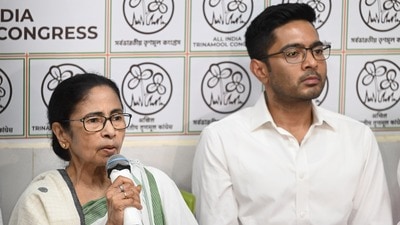 Kolkata, India - May 5, 2026: Chief Minister and AITC chairperson Mamata Banerjee along with AITC GS Abhishek Banerjee during a press conference after recent Assembly Election verdict where BJP got absolute majority at her Kalighat residence in Kolkata, India, on Tuesday, May 5, 2026. (Photo by Samir Jana/ Hindustan Times) (Hindustan Times) Kolkata, India - May 5, 2026: Chief Minister and AITC chairperson Mamata Banerjee along with AITC GS Abhishek Banerjee during a press conference after recent Assembly Election verdict where BJP got absolute majority at her Kalighat residence in Kolkata, India, on Tuesday, May 5, 2026. (Photo by Samir Jana/ Hindustan Times) (Hindustan Times)