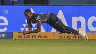 Kagiso Rabada dropped a valuable catch of Rajat Patidar. (PTI) Kagiso Rabada dropped a valuable catch of Rajat Patidar. (PTI)