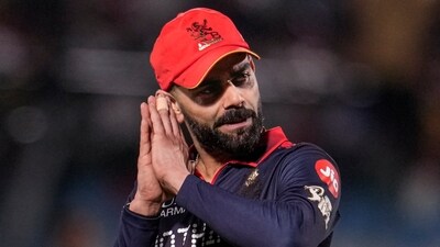 Virat Kohli, expressive as always, with a simple message to Gujarat Titans. Not quite, Virat – a rematch on the cards, but GT with a chastening loss, returning to lick their wounds. (PTI) Virat Kohli, expressive as always, with a simple message to Gujarat Titans. Not quite, Virat – a rematch on the cards, but GT with a chastening loss, returning to lick their wounds. (PTI)
