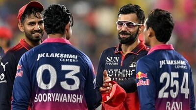 Vaibhav Sooryavanshi and Virat Kohli after the RCB-RR game in Guwahati last month Vaibhav Sooryavanshi and Virat Kohli after the RCB-RR game in Guwahati last month