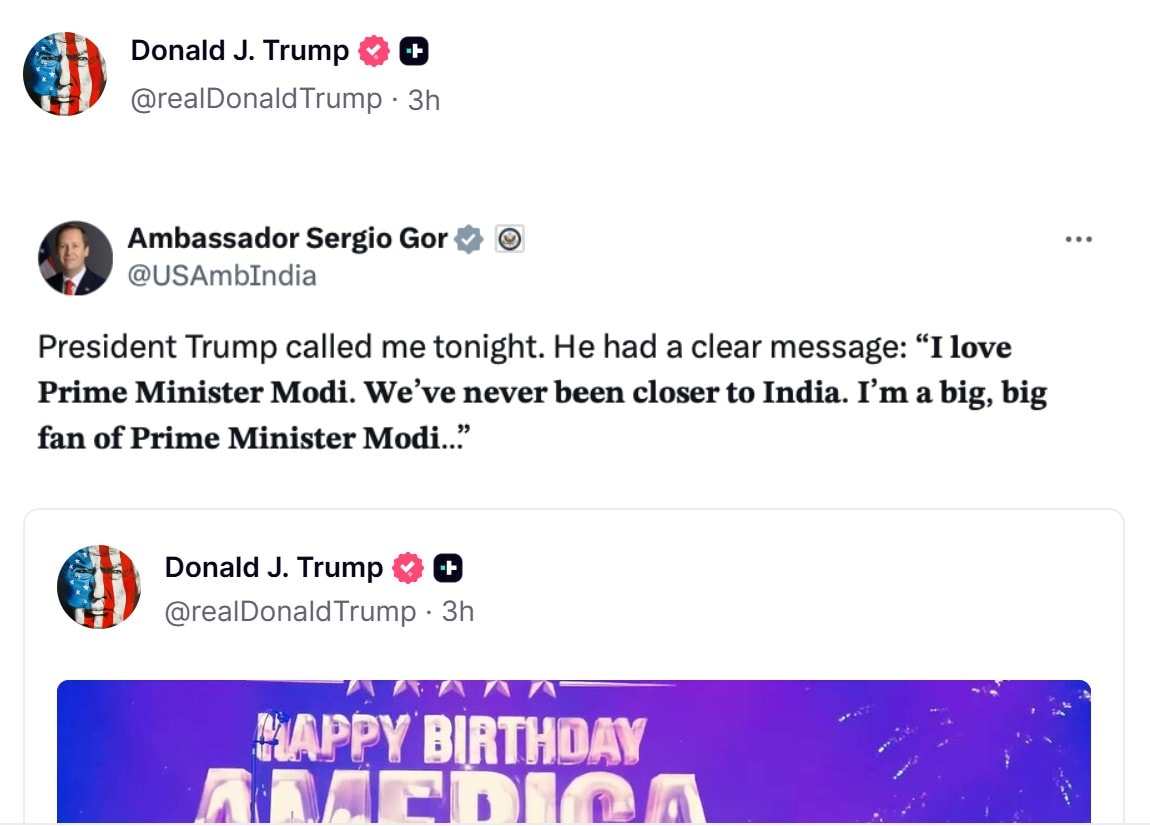 Trump's Truth Social post Trump's Truth Social post