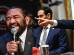US Rep. Al Green (L) and Donald Trump.