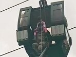 Rescue operations underway at Gulmarg Gondola after the cable car service was halted due to a technical fault. (ANI)