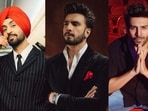 Diljit Dosanjh, Ranveer Singh and Kartik Aaryan