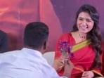 Samantha Ruth Prabhu at the trailer launch of Maa Inti Bangaaram.