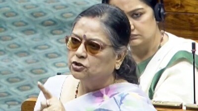 New Delhi, Apr 16 (ANI): All India Trinamool Congress (AITC) MP Kakoli Ghosh Dastidar speaks in Lok Sabha during the Budget Session (2026-27) of Parliament, in New Delhi on Thursday. (Sansad TV/ANI Video Grab) (Sansad TV/ANI Video Grab)