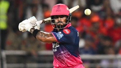 Dhruv Jurel scored a brilliant half-centiry keeping the Royals on track for a huge score. (ANI Pic Service) Dhruv Jurel scored a brilliant half-centiry keeping the Royals on track for a huge score. (ANI Pic Service)