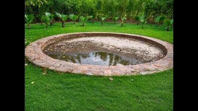 Activists reported this as “serious and potentially irreversible damage” to the structure which now resembles a water tank due to alleged negligence by the Haryana state archaeology and museums department. (HT Photo) Activists reported this as “serious and potentially irreversible damage” to the structure which now resembles a water tank due to alleged negligence by the Haryana state archaeology and museums department. (HT Photo)