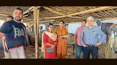 Food safety team during the inspection in Ludhiana on Wednesday. (HT Photo)