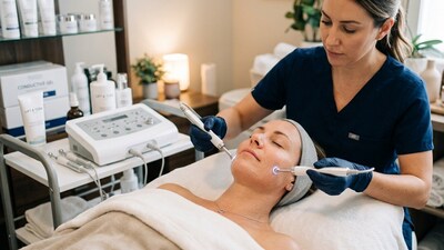 Microcurrent is compared and called as a workout for face. (Picture credit: Gemini AI) Microcurrent is compared and called as a workout for face. (Picture credit: Gemini AI)