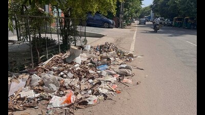 Residents alleged illegal dumping, irregular garbage collection and dust accumulation continue across the locality. (Parveen Kumar/HT)
