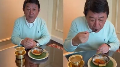 The minister shared a video of himself enjoying a hot cup of South Indian filter coffee paired with a warm plate of gulab jamun (Photo: X)