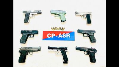 The seized arms and ammunition in Amritsar. The seized arms and ammunition in Amritsar.