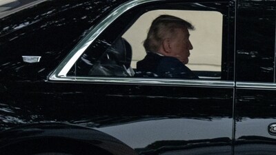 President Donald Trump departs Walter Reed National Military Medical Center, Tuesday, May 26 (AP )