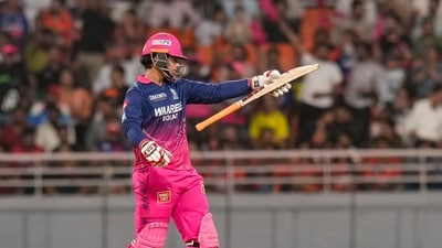 Vaibhav Sooryavanshi played a destructive knock of 97 off 29 balls setting up the stage for the Royals. (PTI) Vaibhav Sooryavanshi played a destructive knock of 97 off 29 balls setting up the stage for the Royals. (PTI)