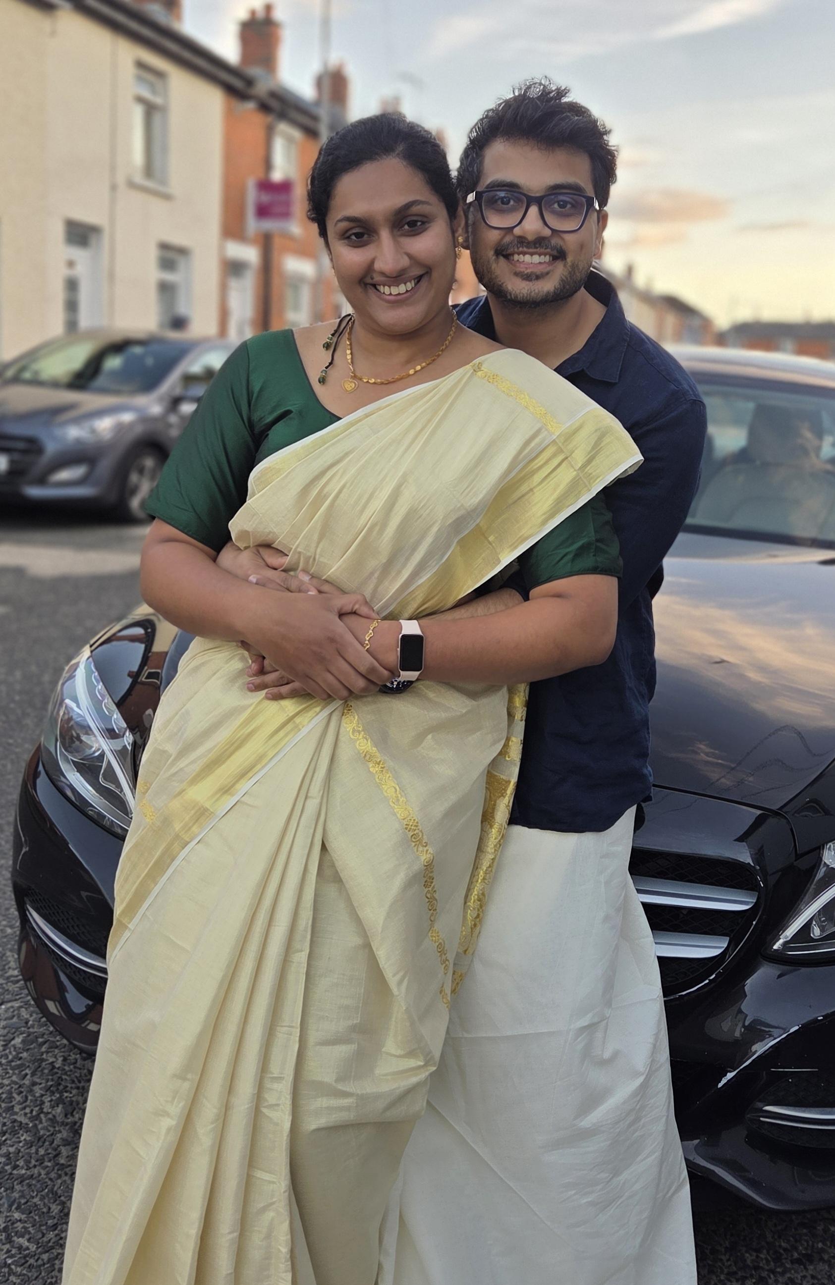 Tuaha Sultan and Mavin Alphonse celebrating Onam. (Tuaha Sultan) Tuaha Sultan and Mavin Alphonse celebrating Onam. (Tuaha Sultan)