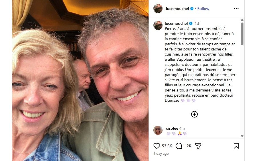 Pierre Deny, famous for his role in Emily in Paris, passed away at 69 due to ALS. (lucemouchel/Instagram)