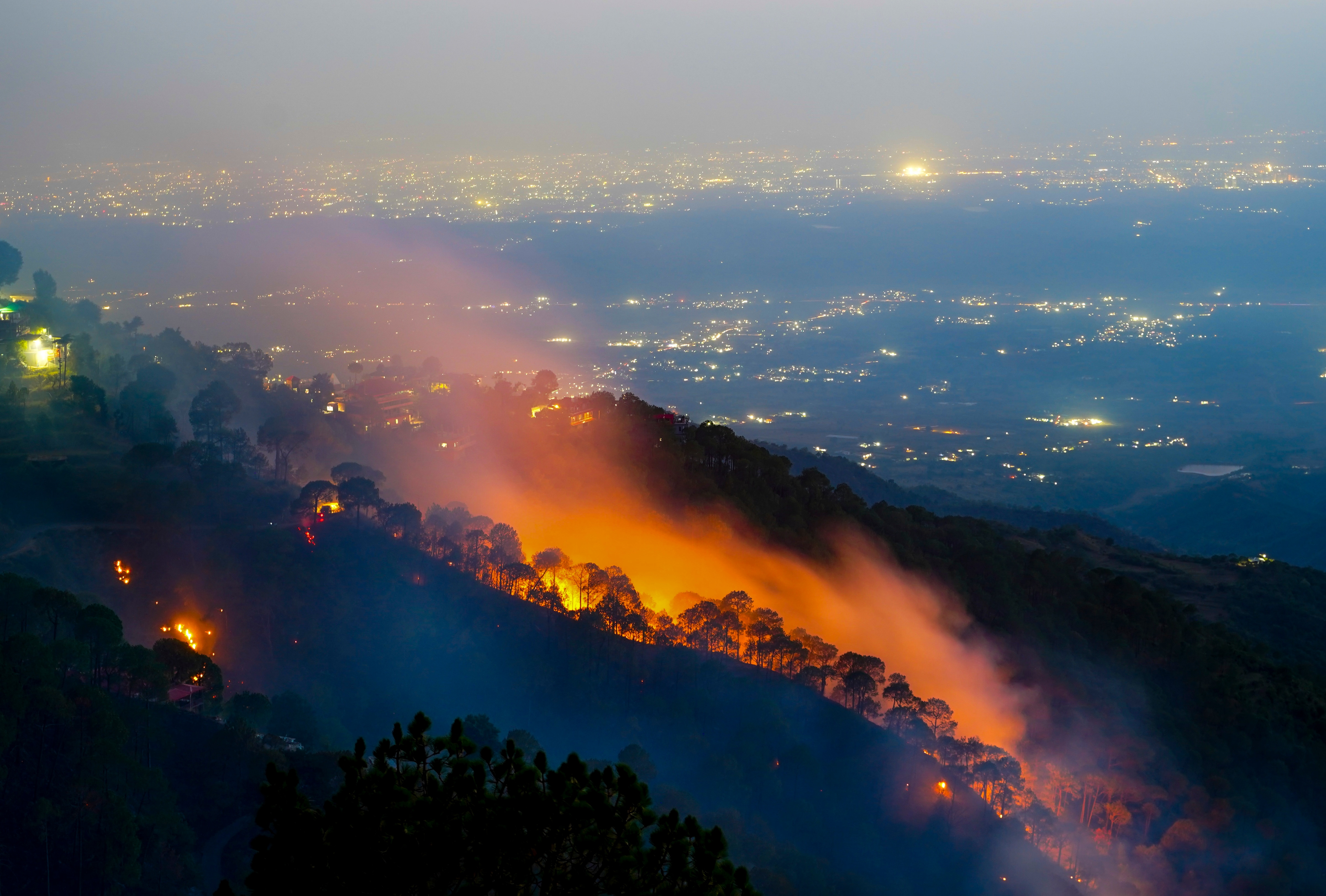 Solan: Flames and smoke billow during a forest fire, in Kasauli, Solan district, Himachal Pradesh, Wednesday, May 27, 2026. (PTI) Solan: Flames and smoke billow during a forest fire, in Kasauli, Solan district, Himachal Pradesh, Wednesday, May 27, 2026. (PTI)