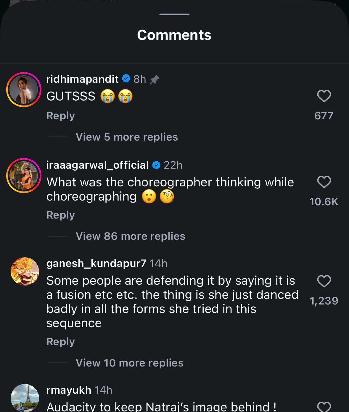 Screenshot of her comment. Screenshot of her comment.