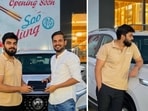 The Delhi employee with his brand new car. 