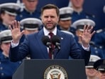 JD Vance speaks during the US Air Force Academy Graduation Ceremony at Falcon Stadium.