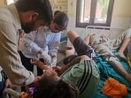 Patients being treated at Moonak sub-divisional hospital. (HT)