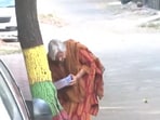 Twisha Sharma's mother-in-law Giribala Singh seen feeding stray dog the morning after the Jabalpur High Court squashed her anticipatory bail in death case