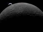 The Moon’s resources, from water ice that could fuel deep-space missions to rare minerals, add a dimension the 1960s race never had. (NASA via Reuters)