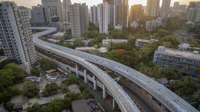 iiiMumbai, India - May 28, 2026: A Top view of the The 750-meter Mrinaltai Gore Flyover extension in Goregaon West, is completed and 31 may will be open for Public in Mumbai, India, on Thursday, May 28, 2026. (Photo by Satish Bate/ Hindustan Times) (Hindustan Times)