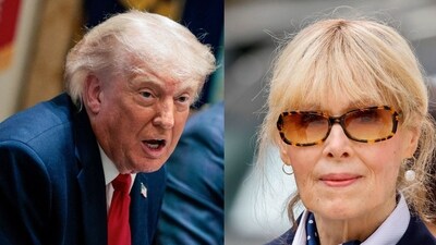 US Justice Department is probing whether E Jean Carroll lied during civil lawsuits accusing Trump of sexual assault. (Reuters/AP) US Justice Department is probing whether E Jean Carroll lied during civil lawsuits accusing Trump of sexual assault. (Reuters/AP)
