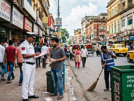 রাস্তায় থুতু, প্যাকেট বা নোংরা ফেললেই জরিমানা। ডেডলাইন বেঁধে দিল পশ্চিমবঙ্গ সরকার। (ছবিটি প্রতীকী, সৌজন্যে Nano Banana দিয়ে তৈরি)