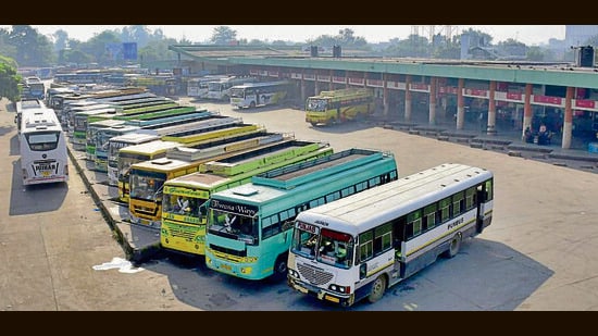 The ISBT in Ludhiana on Thursday. (HT Photo)