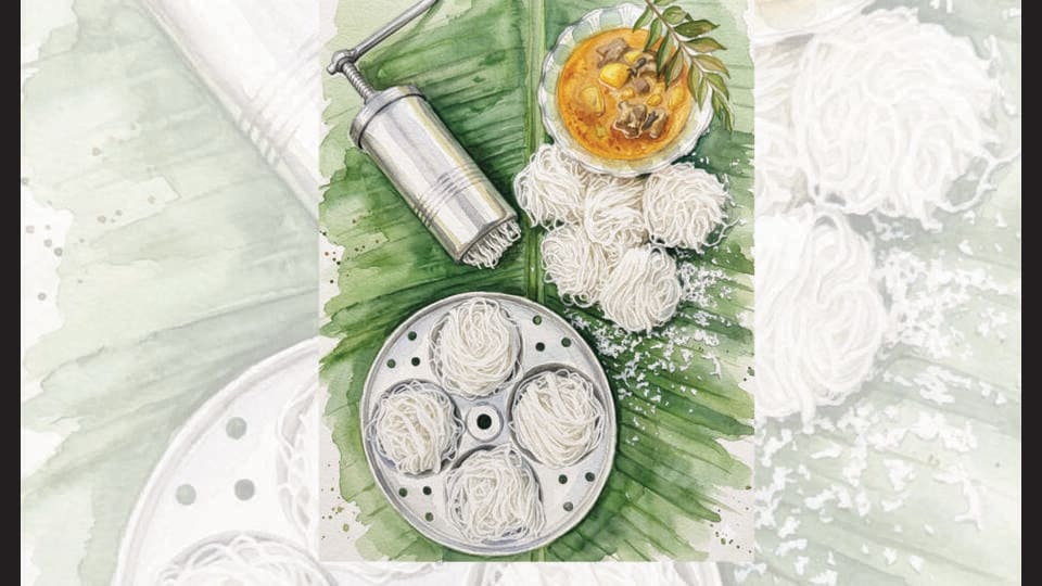 Use the sevai nazhi from Tamil Nadu to make idiyappam, Chinese noodles and Italian pasta. (ILLUSTRATION CREATED USING GEMINI)