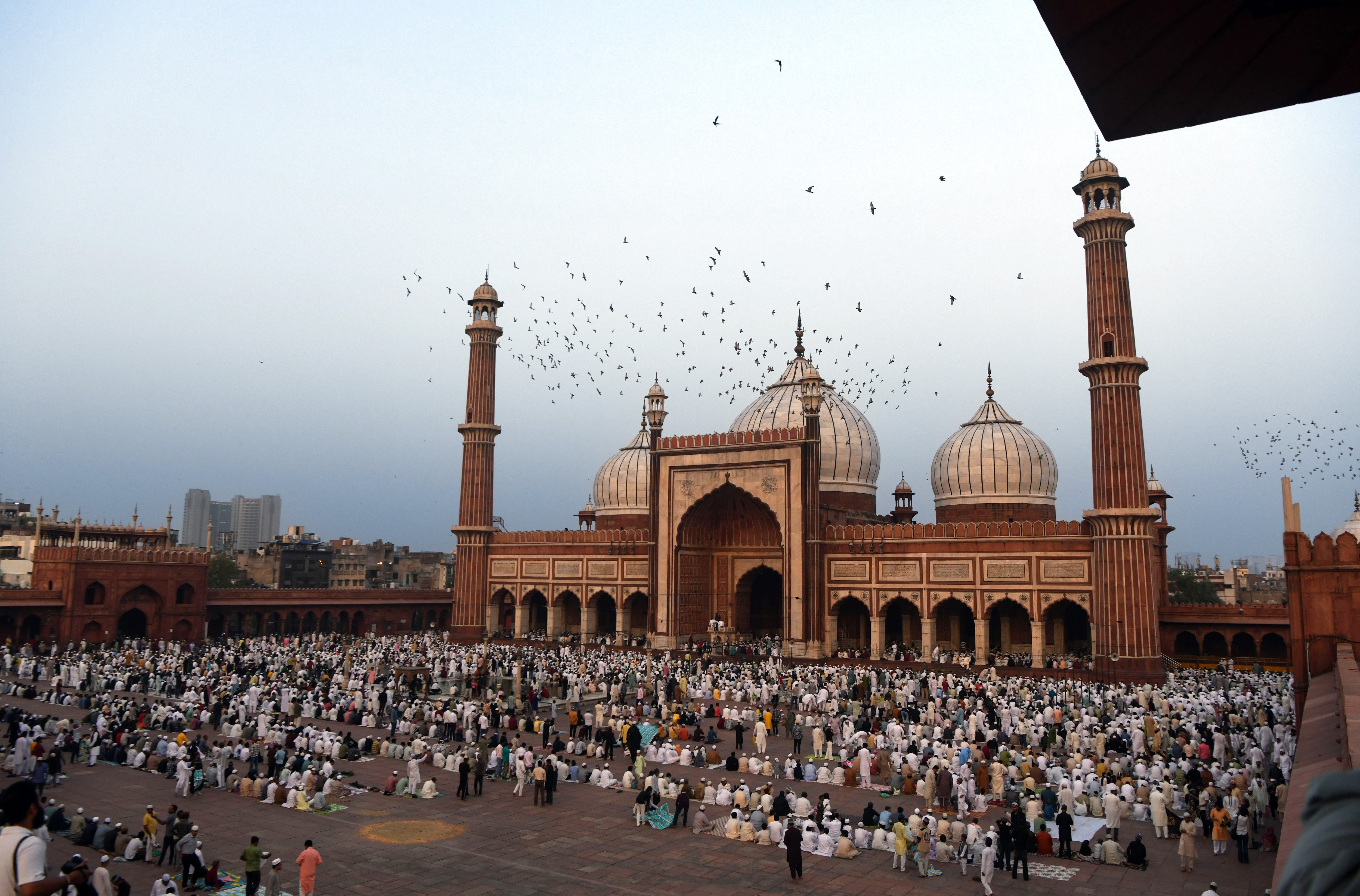 New Delhi, May 28 (ANI): Muslims Devotees offer prayers (Namaz) at Jama Masjid on the occasion of the Eid Al-Adha', in New Delhi. (ANI) New Delhi, May 28 (ANI): Muslims Devotees offer prayers (Namaz) at Jama Masjid on the occasion of the Eid Al-Adha', in New Delhi. (ANI)