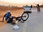 A video from a 360° camera mounted on the bicycle of one of the cyclists in the group was widely circulated on social media. (HT)