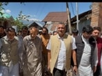 Independent MP Umesh Bahubhai Patel from Daman and Diu and Rashtriya Janata Dal (RJD) MP Sudhakar Singh from Buxar with the bereaved family of Baramulla MP Engineer Rashid at Langate in Kupwara district on Friday. Independent MP Umesh Bahubhai Patel from Daman and Diu and Rashtriya Janata Dal (RJD) MP Sudhakar Singh from Buxar with the bereaved family of Baramulla MP Engineer Rashid at Langate in Kupwara district on Friday.