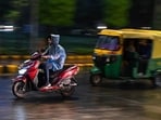 Intense showers lashed parts of Delhi around 6.45pm on Thursday. (ANI) Intense showers lashed parts of Delhi around 6.45pm on Thursday. (ANI)