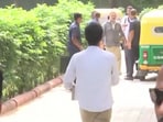 Congress leader Rahul Gandhi was spotted outside his Delhi residence in an auto-driver's uniform on Friday (May 29)