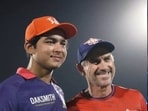 Justin Langer clicked a photo with Vaibhav Sooryavanshi after LSG vs RR clash.